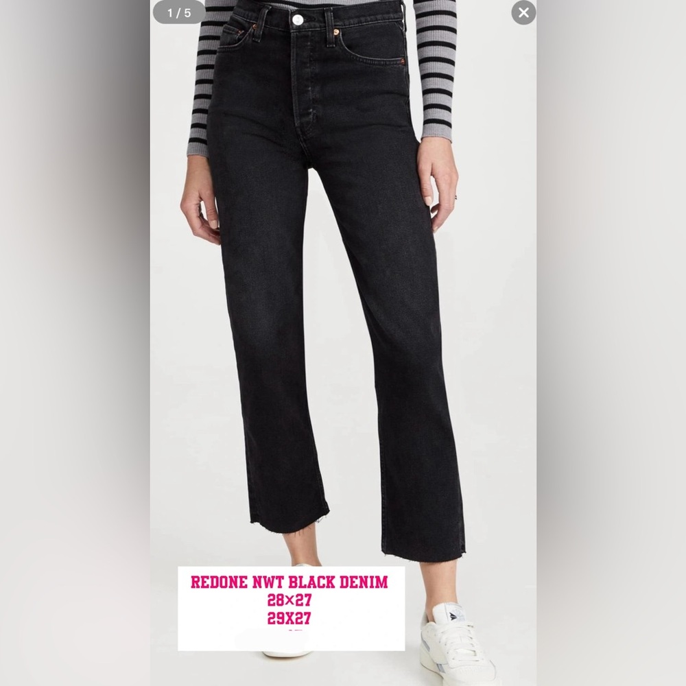 Re/Done Black Straight Leg Jeans Classic Style